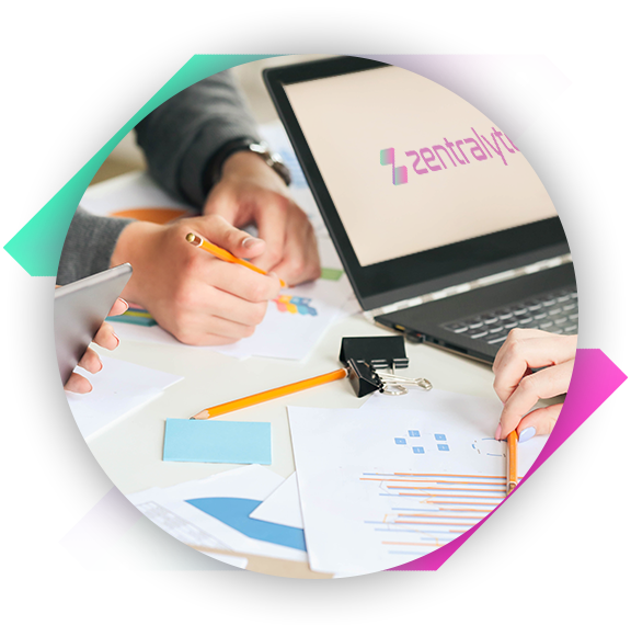 A team reviewing marketing reports